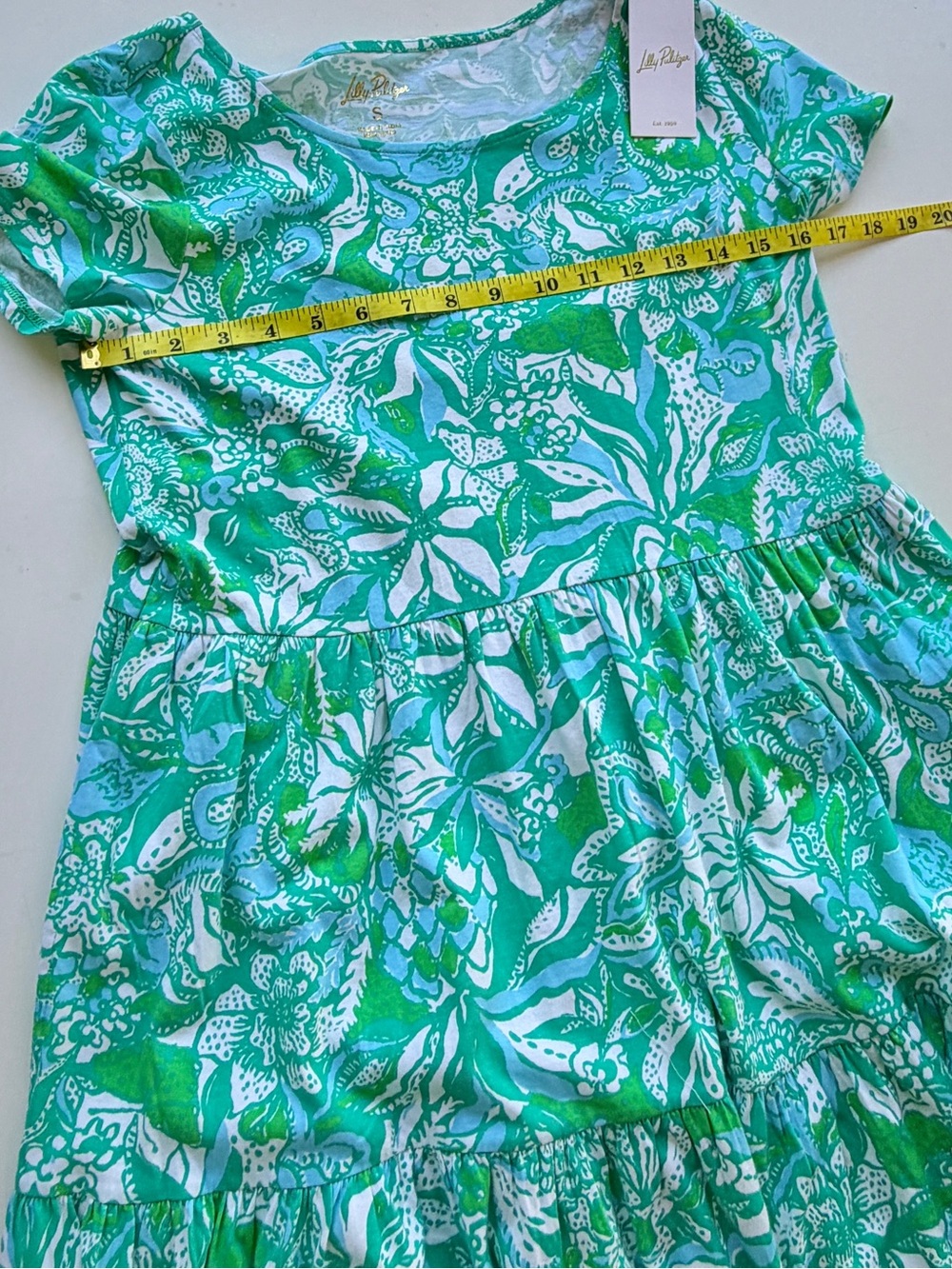 Lilly Pulitzer Tiered T-Shirt Dress Geanna Style 010343 Cotton  Small - Picture 9 of 12